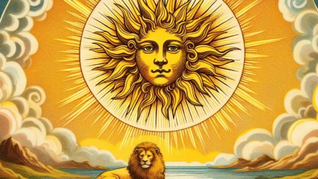 La carta del Sole reinterpretata per il segno zodiacale del Leone. © Immagine creata con Dall-E