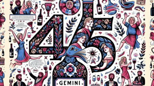 Numero 45 della Smorfia napoletana, 'o vino bbuono, per i Gemelli. © Immagine creata con Dall-E