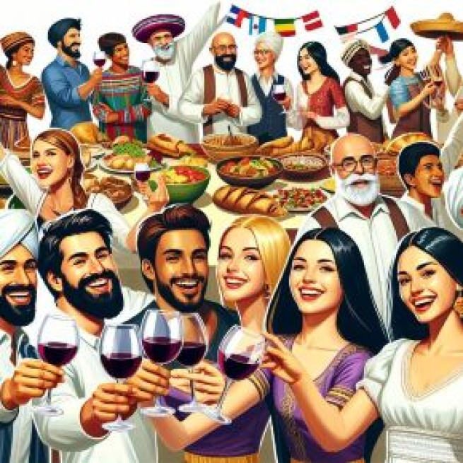 Numero 45 della Smorfia napoletana, 'o vino bbuono. © Immagine creata con Dall-E