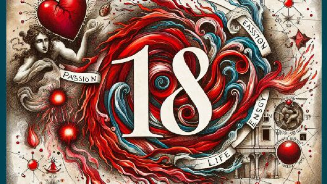 Numero 18 della Smorfia napoletana, 'o sanghe per gli Scorpione. © Immagine creata con Dall-E