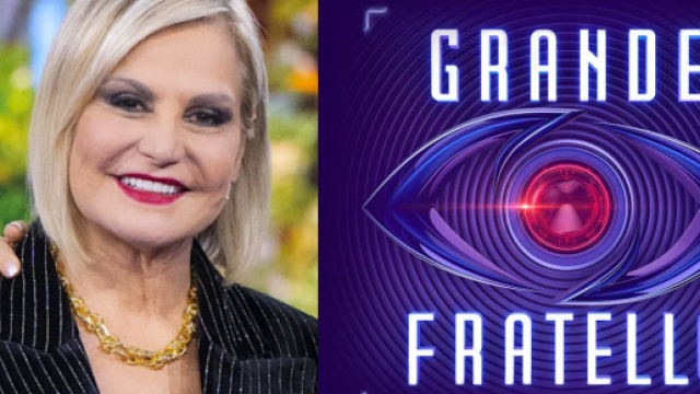 Simona Ventura e il logo del Grande Fratello (screenshot © Canale 5).