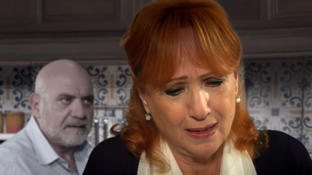 Sullo sfondo Luca De Santis (Luigi Di Fiore) in primo piano Giulia Poggi (Marina Tagliaferri) © Un Posto al Sole Rai