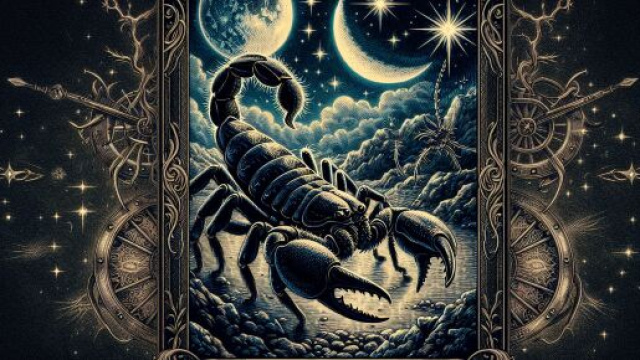 Illustrazione ispirata al segno zodiacale dello Scorpione. &copy; Immagine creata con Dall-E