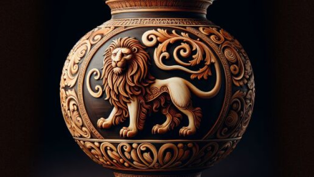 Numero 7 della Smorfia napoletana, 'o vasetto, per il Leone. © Immagine creata con Dall-E