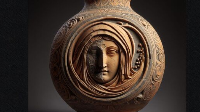 Numero 7 della Smorfia napoletana, Vergine col vaso di creta. © Immagine creata con Dall-E