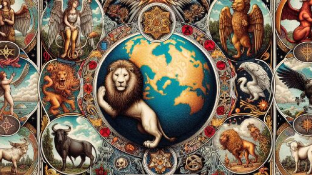 Immagine rappresentativa dell'Arcano del Mondo e del segno zodiacale Leone. © Immagine creata con Dall-E
