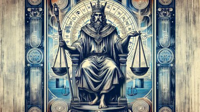 La carta dell'Imperatore guida la Bilancia nel suo oroscopo del 2 agosto 2025, simboleggiando potere e leadership. © Immagine creata con Dall-E