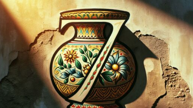 Numero 7 della Smorfia napoletana, 'o vasetto. © Immagine creata con Dall-E