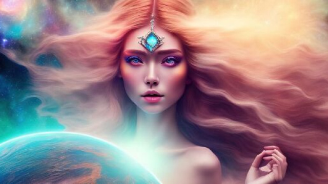 Dea con capelli lunghi e ciondolo sulla fronte © Immagine Pixabay