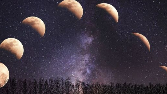 Le diverse fasi di un’eclissi lunare – Foto © Pixabay.