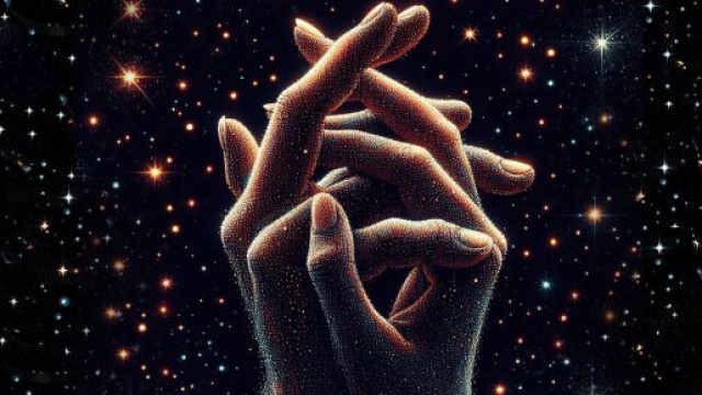Mani intrecciate tra le stelle - © Foto Pixabay IA.