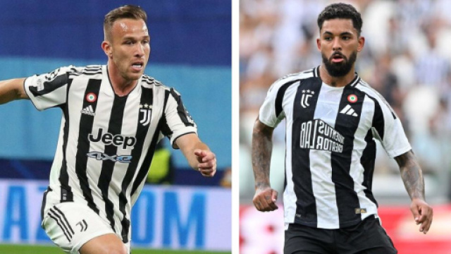 Arthur, centrocampista della Juventus. Foto &copy; X/Arthur. Douglas Luiz, centrocampista della Juventus. Foto &copy; Juventus FC