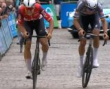 La vittoria di Mathieu Van der Poel – © Screenshot Eurosport.