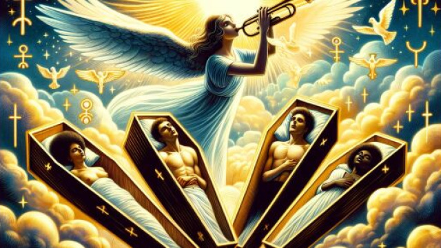 Oroscopo settimanale dei tarocchi per i Gemelli con la carta del Giudizio &copy; Immagine creata con Dall-E