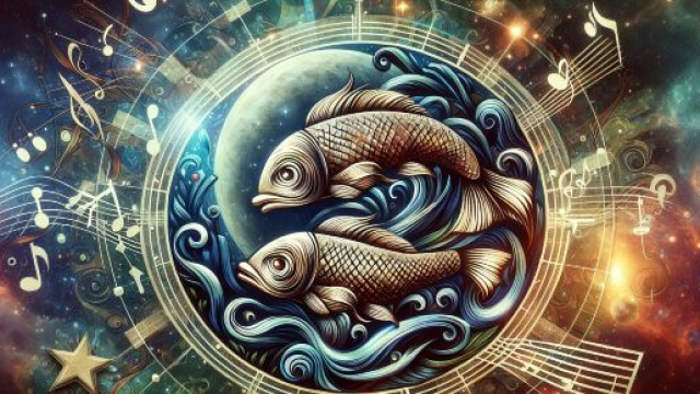 Numero 55 della Smorfia napoletana, 'a musica per il segno dei Pesci. &copy; Immagine creata con Dall-E