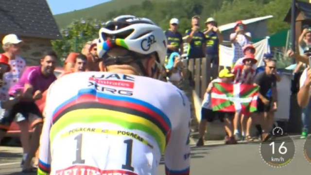 Tadej Pogacar al Tour de France - © Screenshot Eurosport