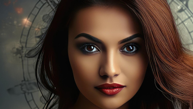 Volto di donna con mano tra i capelli – © Pixabay AI.