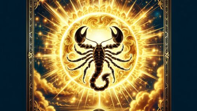 Illustrazione ispirata al Sole dei tarocchi per lo Scorpione. &copy; Immagine creata con Dall-E