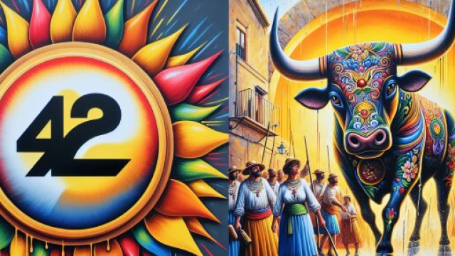 Numero 42 della Smorfia napoletana, 'o ccafè, per il segno Toro. © Immagine creata con Dall-E