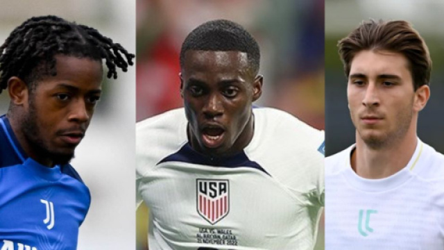 Samuel Mbangula, Timothy Weah e Fabio Miretti. Foto © Juventus FC