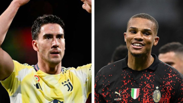 Dusan Vlahovic e Malick Thiaw © Juventus FC e AC Milan