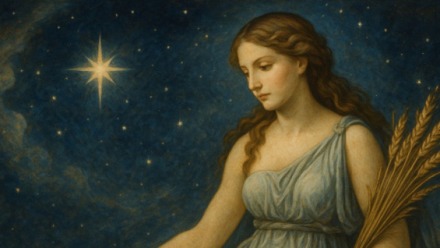 Illustrazione ispirata al segno zodiacale della Vergine. © Immagine creata con Dall-E