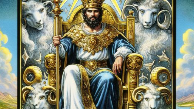 Oroscopo ispirato alla carta Imperatore per il segno dell'Ariete. © Immagine creata con Dall-E