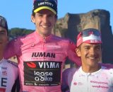 Il podio del Giro d'Italia - © Screenshot Eurosport