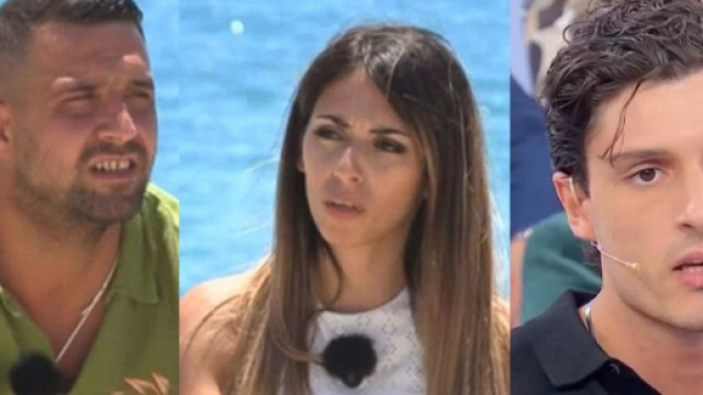 Antonio, Valentina e il tentatore Francesco a Temptation Island - © Mediaset.