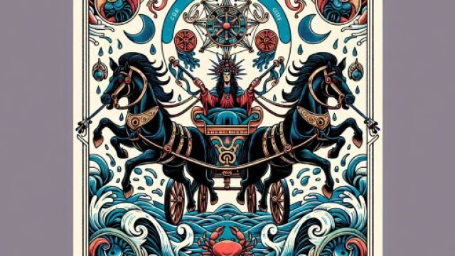 Rappresentazione del Carro con simbolismo del segno del Cancro &copy; Immagine creata con Dall-E