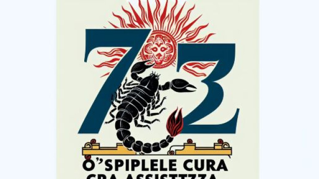 Numero 73 della Smorfia napoletana, 'o spitale dello Scorpione. © Immagine creata con Dall-E