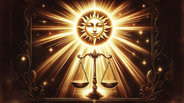 Bilancia guidata dall'Arcano del Sole per il 17 settembre 2025 &copy; Immagine creata con Dall-E