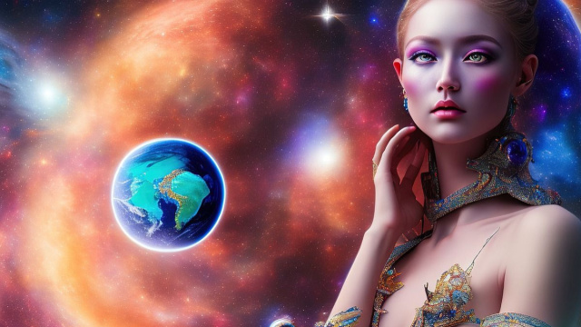 Dea che osserva un pianeta © Immagine Pixabay