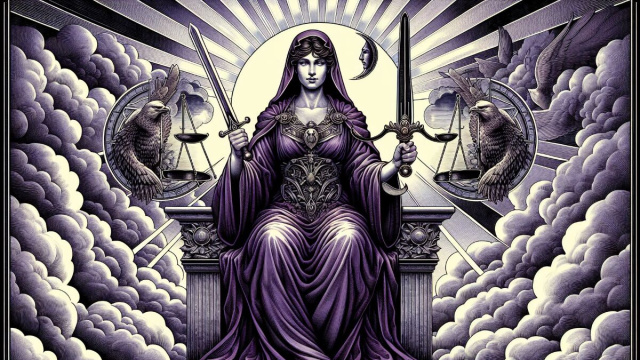 Tarocchi della Giustizia per la Bilancia &copy; Immagine creata con Dall-E