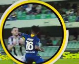 Federico Gatti e Orban in Hellas Verona - Juventus. Foto © Dazn