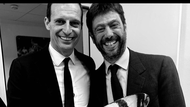 Massimiliano Allegri, ex allenatore della Juventus, e Andrea Agnelli, ex presidente della Juventus. Foto da © X/Agnelli