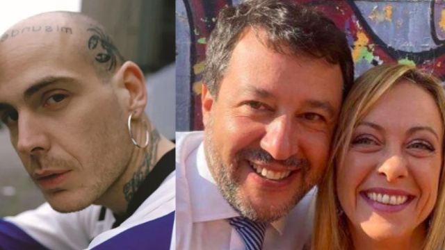 Gemitaiz, Matteo Salvini e Giorgia Meloni – © Instagram / Facebook.