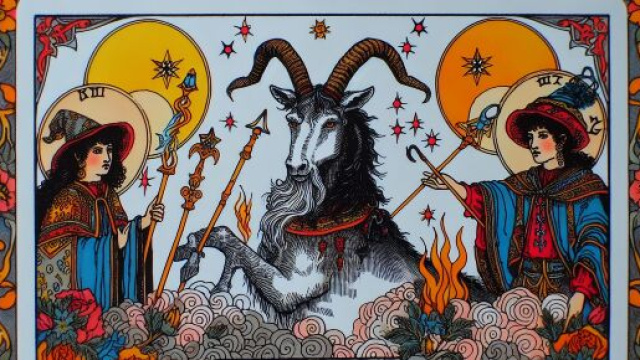 Immagine rappresentante il Mago dei tarocchi e il segno del Capricorno &copy; Immagine creata con Dall-E