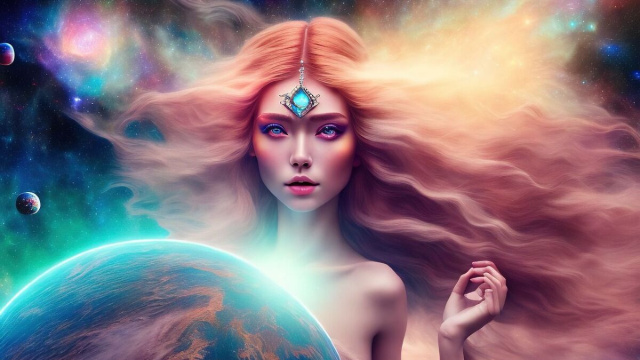 Dea con capelli lunghi e ciondolo sulla fronte © Immagine Pixabay.