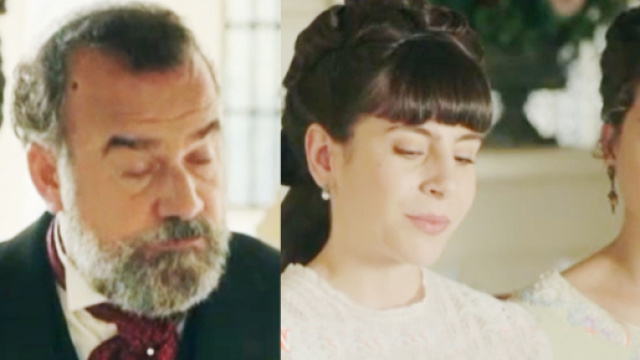 Alonso, Julia e Martina in scena © La Promessa.