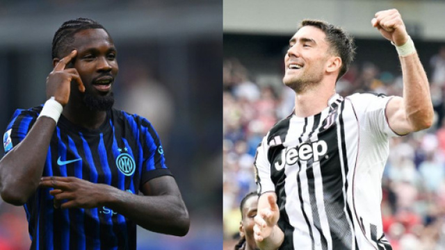 Marcus Thuram, attaccante dell'Inter. Foto &copy; Inter. Dusan Vlahovic, attaccante della Juventus. Foto &copy; Juventus FC