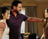 Bill, Luna e Poppy di Beautiful &copy; Mediaset - screenshot.