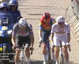 Van der Poel, Pedersen e Pogacar - &copy; Screenshot Eurosport