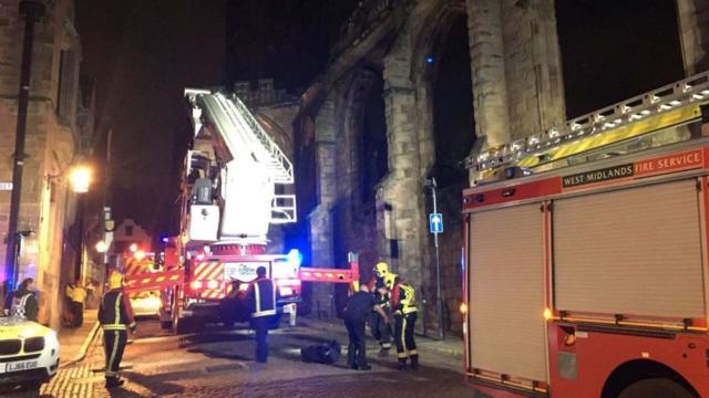 Two drunken men climb Coventry Cathedral ruins and get stuck