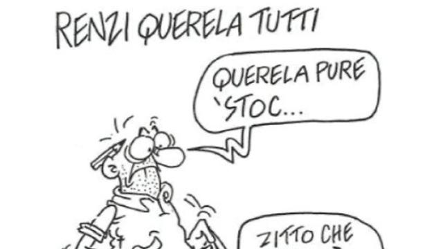 Il disegnatore Vauro Senesi risponde a Matteo Renzi con una vignetta