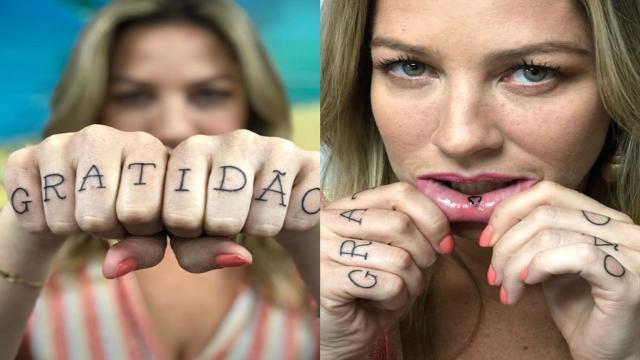 Luana Piovani radicaliza com novas tatuagens na boca e nos dedos