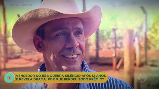 Rodrigo Cowboy, que venceu o 'BBB2', diz que perdeu todo prêmio conquistado