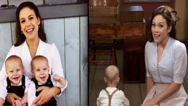 Erin Krakow spends quality time with her two tiny leading men from 'When Calls the Heart'