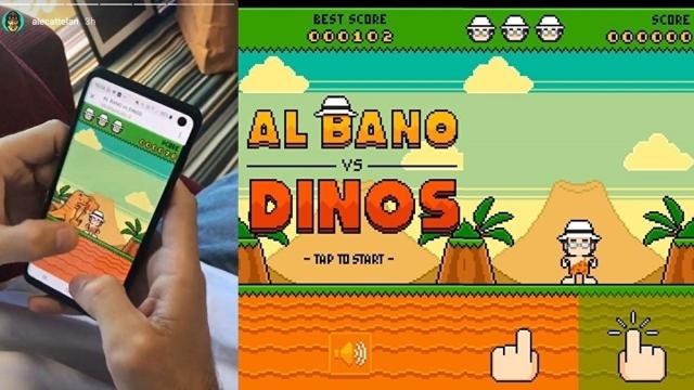 Al Bano vs Dinos, il cantante sconfigge i dinosauri in un videogame 