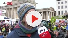 Agricoltori in piazza a Berlino